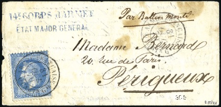 Stamp of France LE FULTON Rare càd "Armée Française Quartier Génér