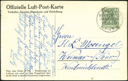 Stamp of Germany » German Empire 1912 (May 19) Heidelberg-Mannhein flight, special