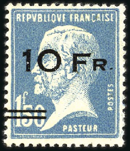 Stamp of France 1928 "Ile de France" surcharge set with "wide spac