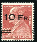 Stamp of France 1928 "Ile de France" surcharge set with "wide spac