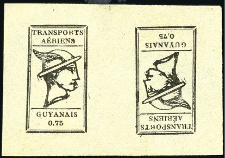 Stamp of Colonies françaises » Guyane française 1921 0,75Fr Mercury on grey paper, superb tete-bec