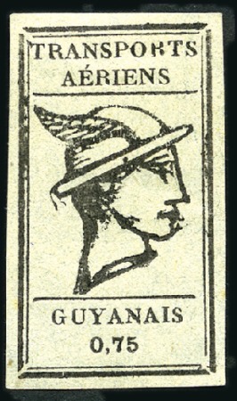 Stamp of Colonies françaises » Guyane française 1921 0.75Fr. Mercury on grey paper, ungummed as is