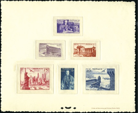 Stamp of Colonies françaises » Monaco 1947 USA Stamp Centenary set of 7 as one collectiv