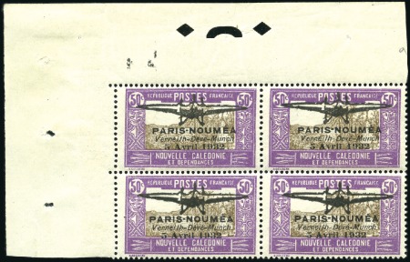 Stamp of Colonies françaises » Nouvelle-Calédonie 1932 Paris-Nouméa large surcharge set, matching TL