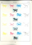Stamp of Qatar 1997 Horses progressive proofs on 2 pages from the