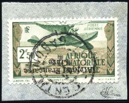 Stamp of Colonies françaises » Afrique Équatoriale 1940-41 2.50Fr Value with INVERTED "...Libre" over