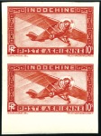 Stamp of Colonies françaises » Indochine 1933 Airplane issue with "RF," original set of 14 