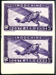 Stamp of Colonies françaises » Indochine 1933 Airplane issue with "RF," original set of 14 