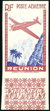 Stamp of Colonies françaises » Réunion 1938 VALUE OMITTED + IMPERF Carmine and Ultramarin