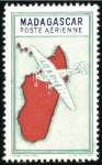 Stamp of Colonies françaises » Madagascar (Poste française) 1942-44 Plane & Map issue, three diff. with VALUE 