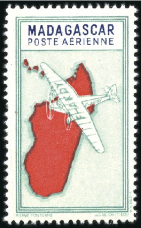 Stamp of Colonies françaises » Madagascar (Poste française) 1942-44 Plane & Map issue, three diff. with VALUE