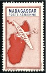 Stamp of Colonies françaises » Madagascar (Poste française) 1942-44 Plane & Map issue, three diff. with VALUE 