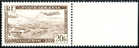 Stamp of Colonies françaises » Algérie 1946-47 20Fr Algiers Harbour & Plane, the scarce T