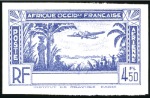 Stamp of Colonies françaises » Côte-d'Ivoire 1940 Plane over Coastline, 4.50Fr value without co