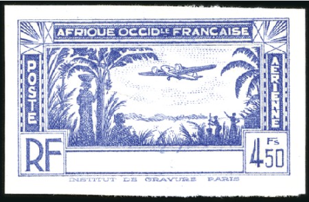 Stamp of Colonies françaises » Côte-d'Ivoire 1940 Plane over Coastline, 4.50Fr value without co