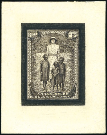 Stamp of Belgian Congo » General Issues from 1909 (June) 1936 Enfance noire, cinq essais non-adoptés, entou