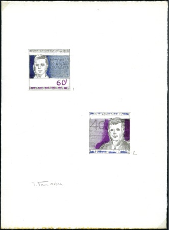 Stamp of Belgian Congo » General Issues from 1909 (June) 1964 Dessin au crayon et à l'aquarelle d'un 40 et 