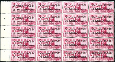 Stamp of Egypt » British Forces in Egypt 1935 Provisional Christmas Seal 3m on 1pi left mar
