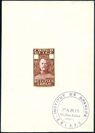 Stamp of Belgian Congo » General Issues from 1909 (June) 1928 Type "Stanley", un essai en brun-rouge du coi