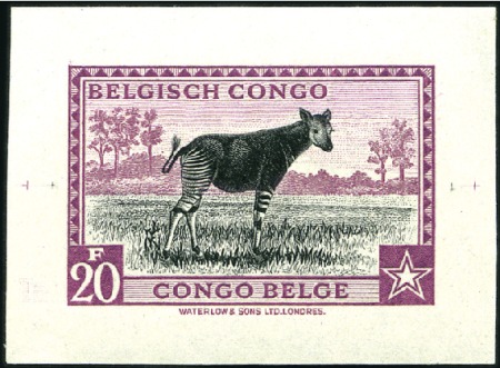 Stamp of Belgian Congo » General Issues from 1909 (June) 1942 Palmiers, 40 épreuves en couleurs adoptées su