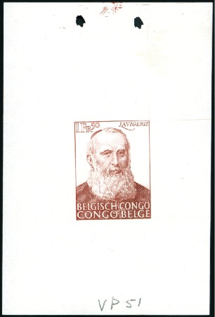 Stamp of Belgian Congo » General Issues from 1909 (June) 1951 Lavigerie et Dhanis, 16 épreuves des coins co
