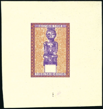 Stamp of Belgian Congo » General Issues from 1909 (June) 1947 Artisanat et Masques, cinq essais d'un type e