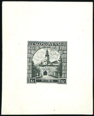 Stamp of Czechoslovakia » Czechoslovakia 1918-1939 1933 Nitra: Single die proofs for 1Kc in dark gree