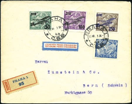 Stamp of Czechoslovakia » Czechoslovakia 1918-1939 1923-39 Selection of 8 airmail covers and 1 front,
