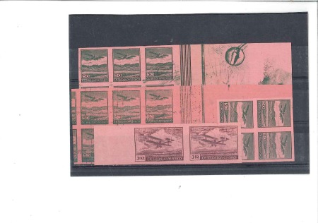 Stamp of Czechoslovakia » Czechoslovakia 1918-1939 1933 Selection of 50H imperforate (16, incl. 2 mar