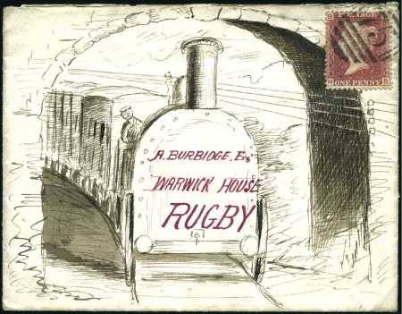 Stamp of Great Britain » Hand Illustrated and Printed Envelopes 1878 (Mar 11) Hand illustrated cover of a steam tr