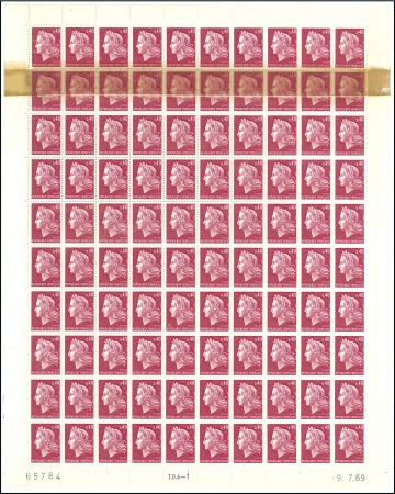 Stamp of France 1969 Marianne de Cheffer, 40c rouge carminé en feu