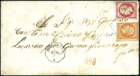 Stamp of France 1867 Lettre avec càd Agence consulaire de Buenos-A