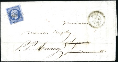 Stamp of France 1862 Superbe lithographie de Boëge avec chalet et 