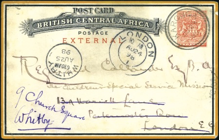 Stamp of Belgian Congo » Congo Belge Affranchissements Étrangers Afrique Central Britannique: Entier postal à 2 pen