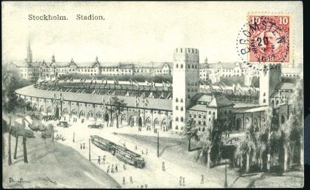 Stamp of Sweden Two Swedish postcards, one depicting the Olympic s