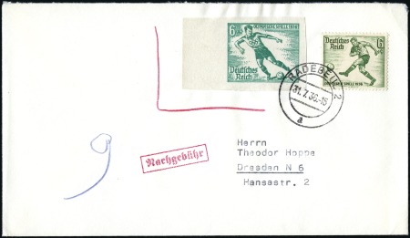 Stamp of Germany » German Empire » German Empire, 1933/45 Third Reich Two covers with 1936 Olympic essay depicting a foo