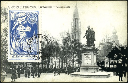 Stamp of Belgium Three postcards with the 1920 Antwerp vignette in 