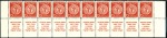 Stamp of Unknown 10m and 15m values, complete tab strips of 10 show