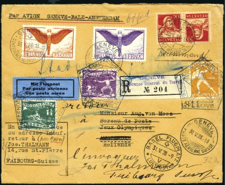 Stamp of Netherlands 1928 (May 30) Envelope from Switzerland (from the 