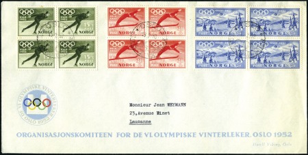 Stamp of Olympics 1952 Oslo Organising Committee envelope with the 1