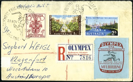 Stamp of Australia » Commonwealth of Australia REGISTERED LABELS: Olympex souvenir cover with rar