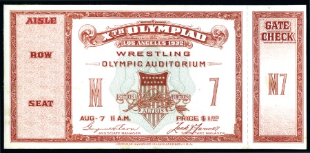 Stamp of Olympics Tickets: Selection of six unused & used tickets fr