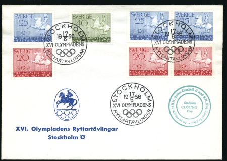 Stamp of Sweden Official envelope with Olympic franking tied by sp