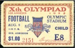 Stamp of Olympics » 1932 Los Angeles Tickets: Selection of eighteen small format ticket