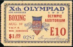 Stamp of Olympics » 1932 Los Angeles Tickets: Selection of eighteen small format ticket