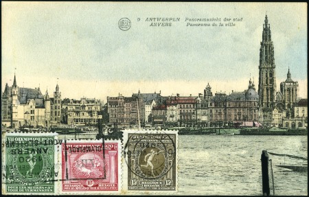 Stamp of Belgium 1920 (Jul 4) Antwerp picture postcard with Olympic