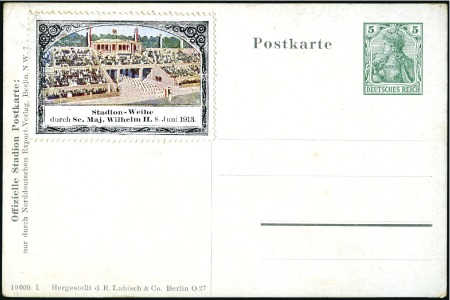 Stamp of Large Lots and Collections 1913 Grünewald Deutches Stadion, group of five dif