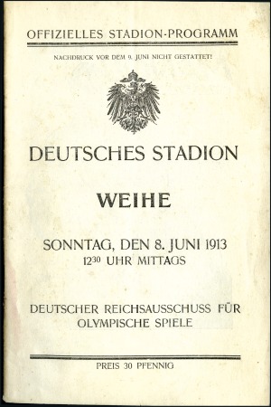 Stamp of Olympics » 1912-1916 Intervening Championships 1913 Grünewald Deutches Stadion Weihe official pro
