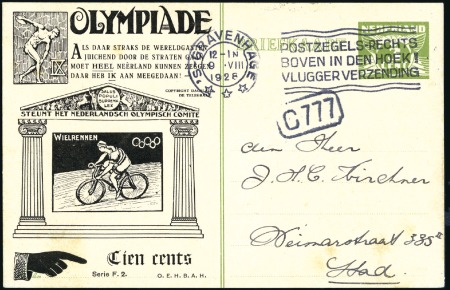 Stamp of Olympics » 1928 Amsterdam » Huygens Postal Stationery Cards (ordered by Series number) Official Postal Stationery printed by Huygens: 3c 