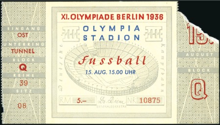 Stamp of Germany » German Empire » German Empire, 1933/45 Third Reich Tickets: Selection of seven Official Football tick